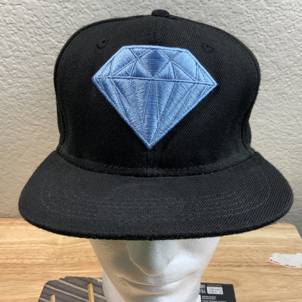 Diamond Supply Hat Cap Snap Back Black Green Logo Skater Streetwear Mens
